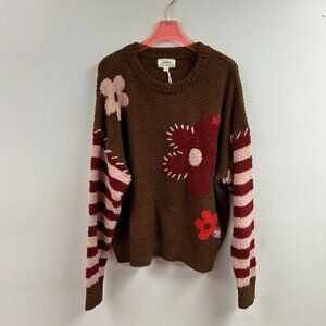 Flower Jacquard Pullover Sweater - CS5318